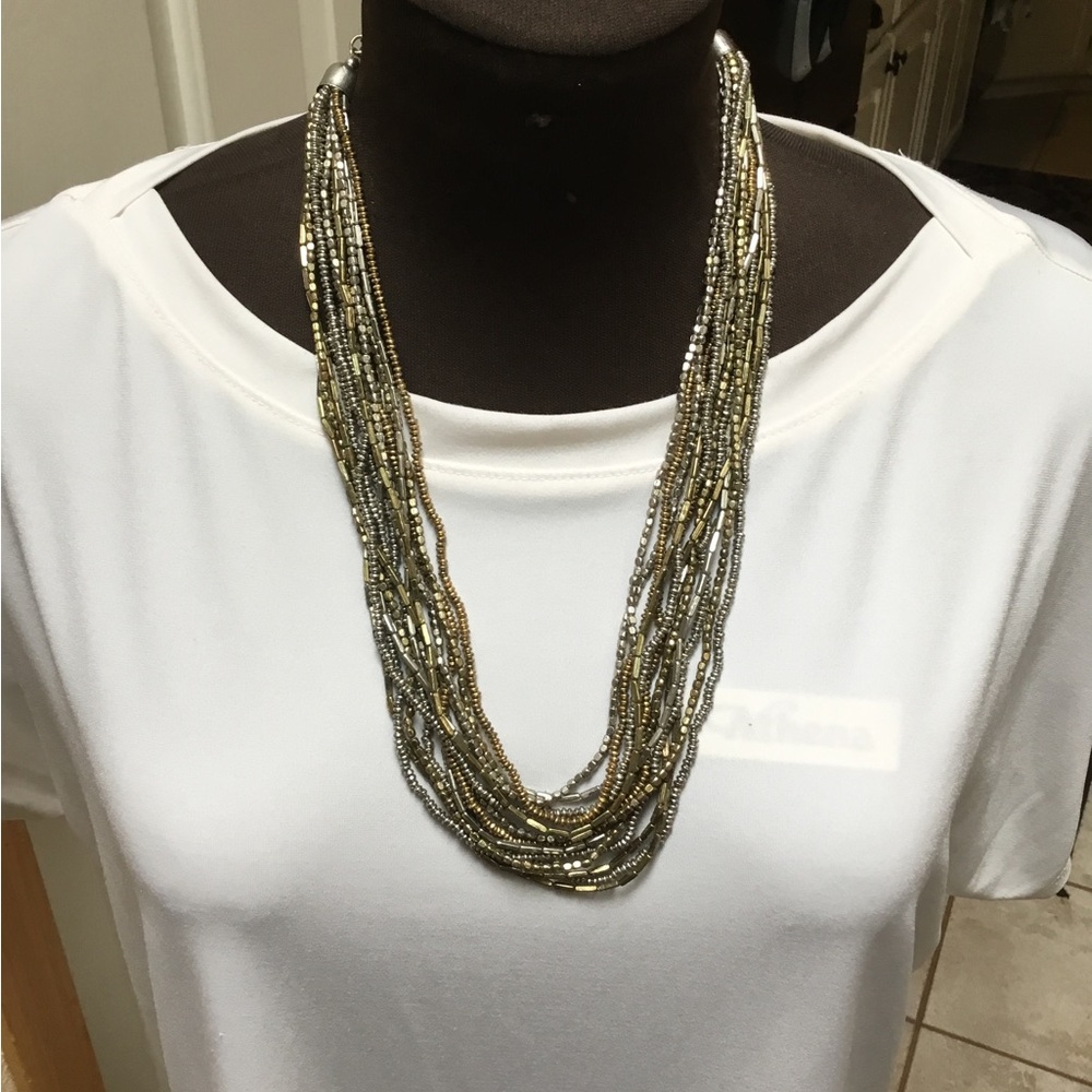 Chico’s Multi Strand Necklace and Magnetic Clasp Bracelet Set.